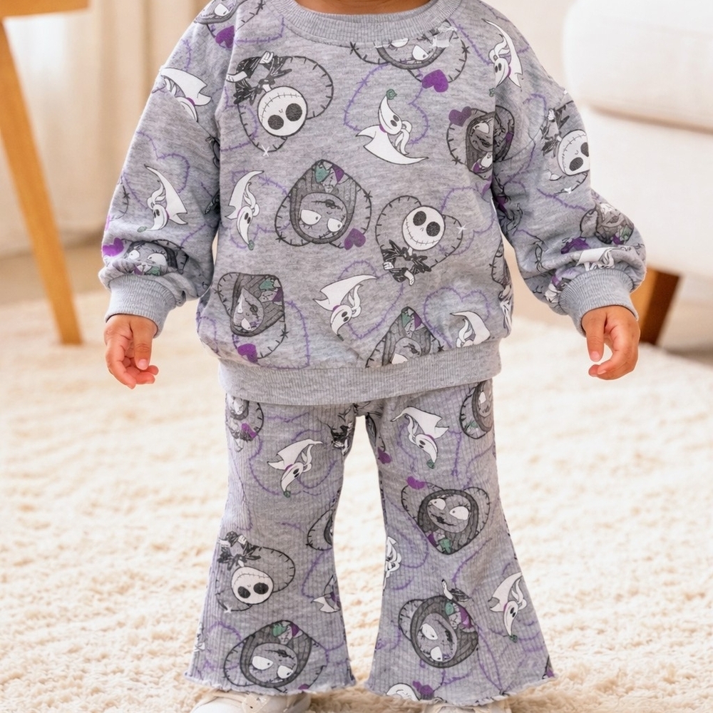 Carter's Grey and Purple Character Print Pajama Set